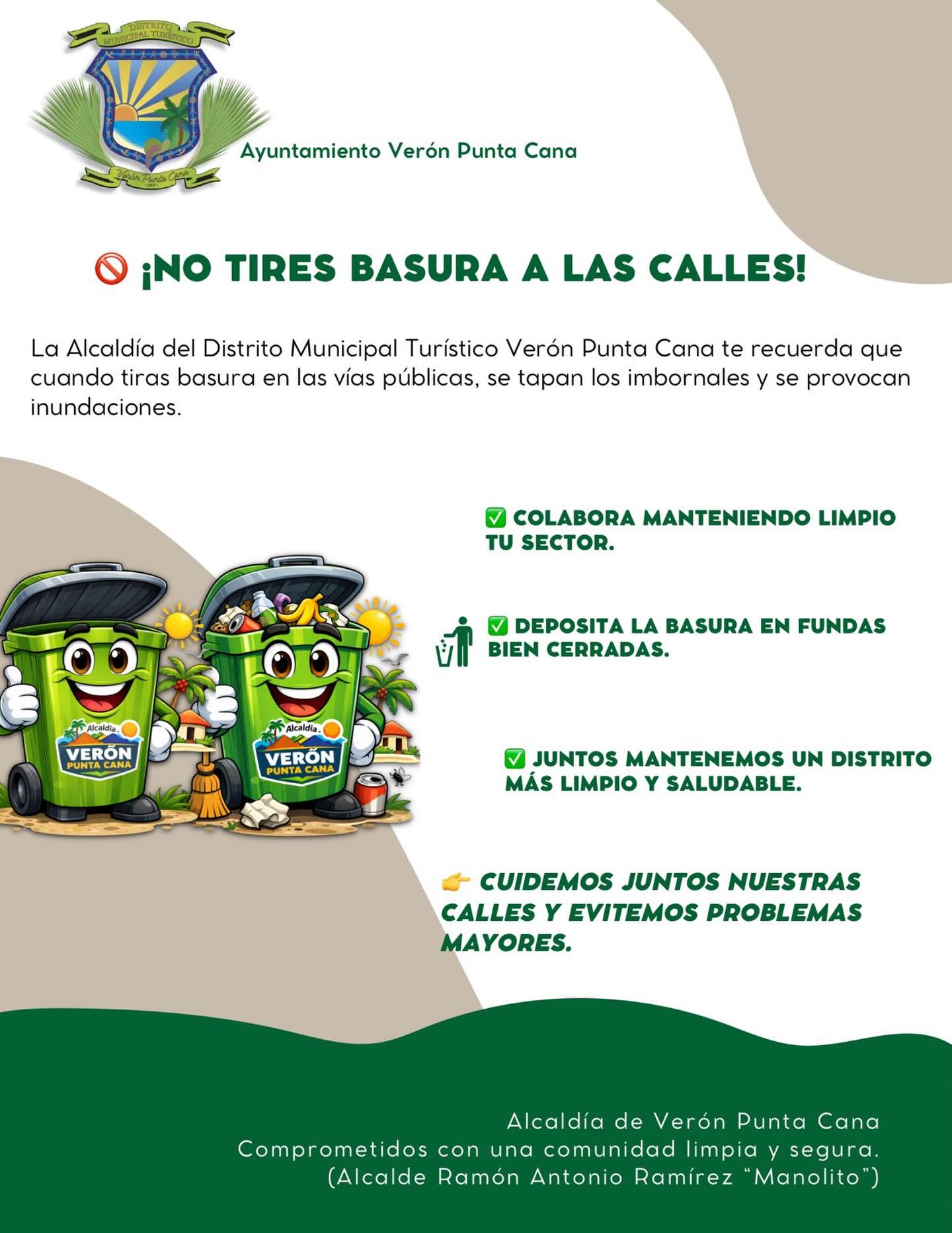 ￼￼ ¡NO TIRES BASURA A LAS CALLES!