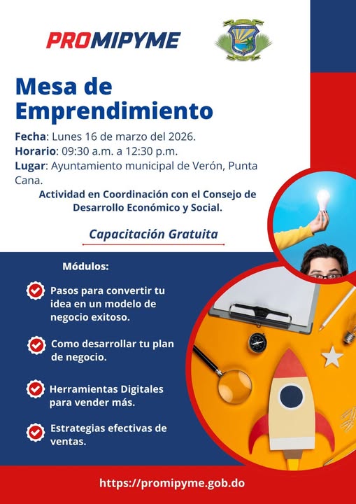 Invitamos a todos los emprendedores, comerciantes y personas con ideas de negocio a participar en la Mesa de Emprendimiento de PROMIPYME, una excelente oportunidad de capacitación gratuita para aprender a transformar una idea en un negocio exitoso.